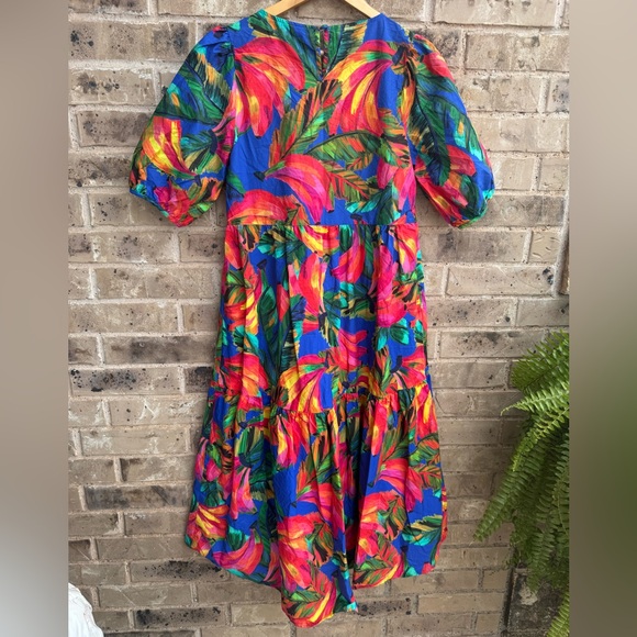 Farm Rio Bananamix Tiered Cotton Midi Dress Size M - Picture 7 of 9